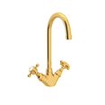 thumbnail image 1 of Rohl Country Kitchen Inca Brass 2-Handle Deck Mount High-arc Bar and Prep Faucet, 1 of 10