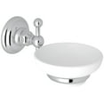 thumbnail image 1 of Rohl A1487APC Italian Bath Wall Mounted Soap Dish Holder In Polished Chrome With White Porcelain Tray, 1 of 6