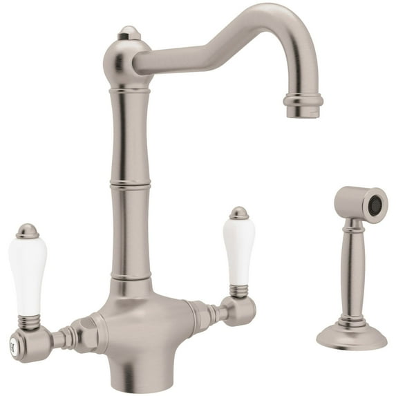 Rohl A1679lpws-2 Acqui 1.5 GPM Single Hole Kitchen Faucet - Nickel