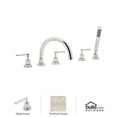 thumbnail image 1 of Rohl  A2214LM  Roman Tub  Lombardia  Faucet  Triple Handle  ;Polished Nickel, 1 of 5