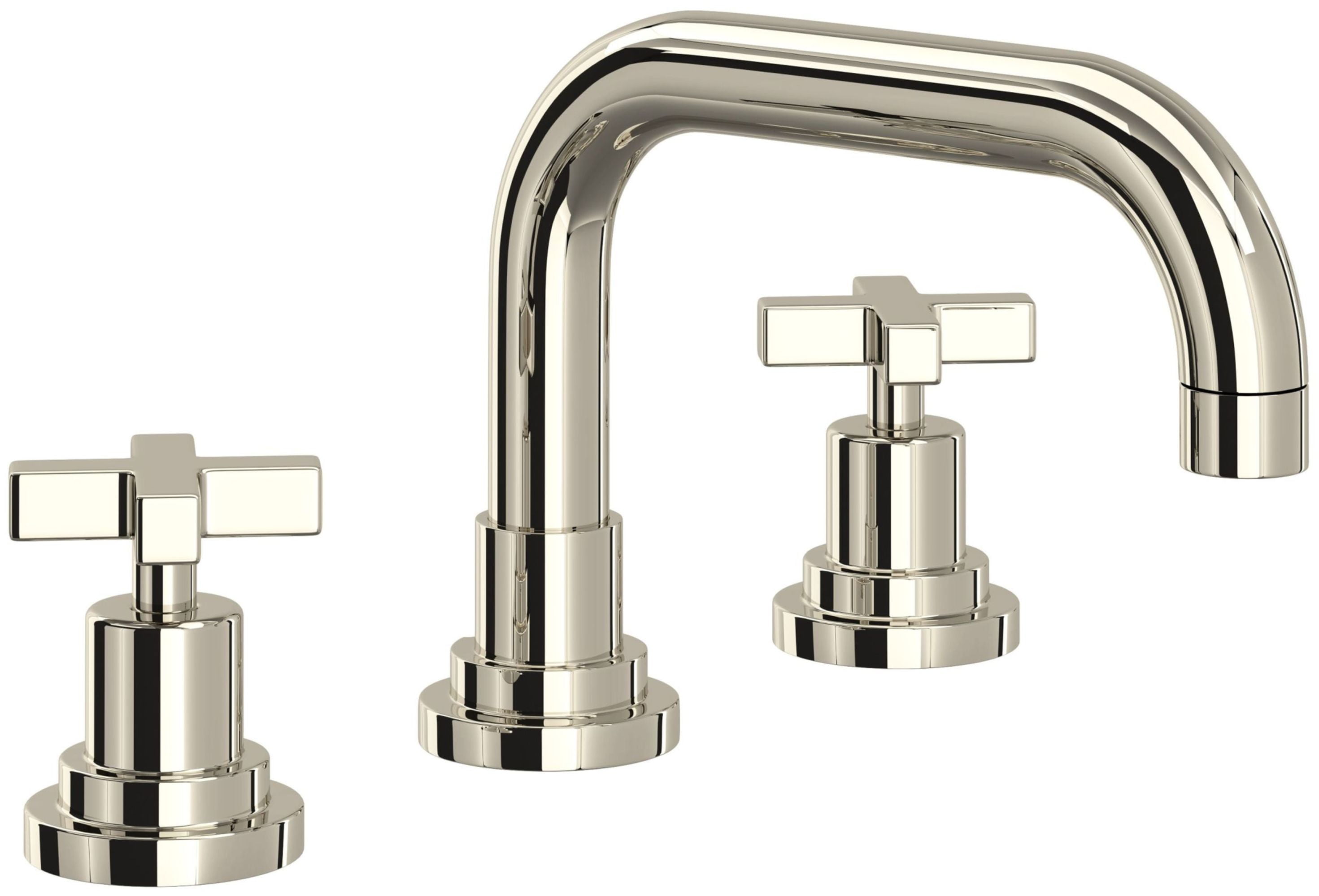 Sleek Modern Polished Nickel Widespread Bathroom Faucet
