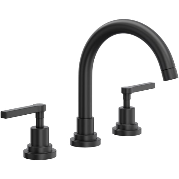 Rohl A2228LMMB-2 Lombardia 1.2 GPM Widespread Bathroom Faucet - Black