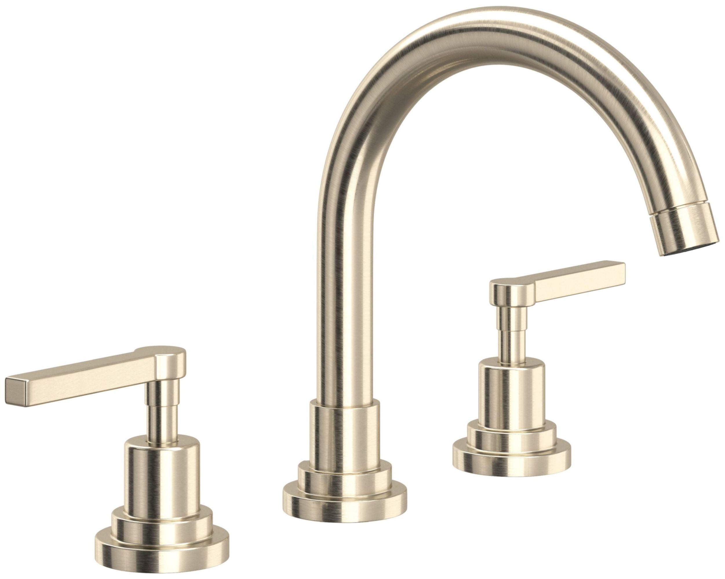 Lombardia Polished Nickel 8" Widespread Modern Bathroom Faucet with Crystal Handles