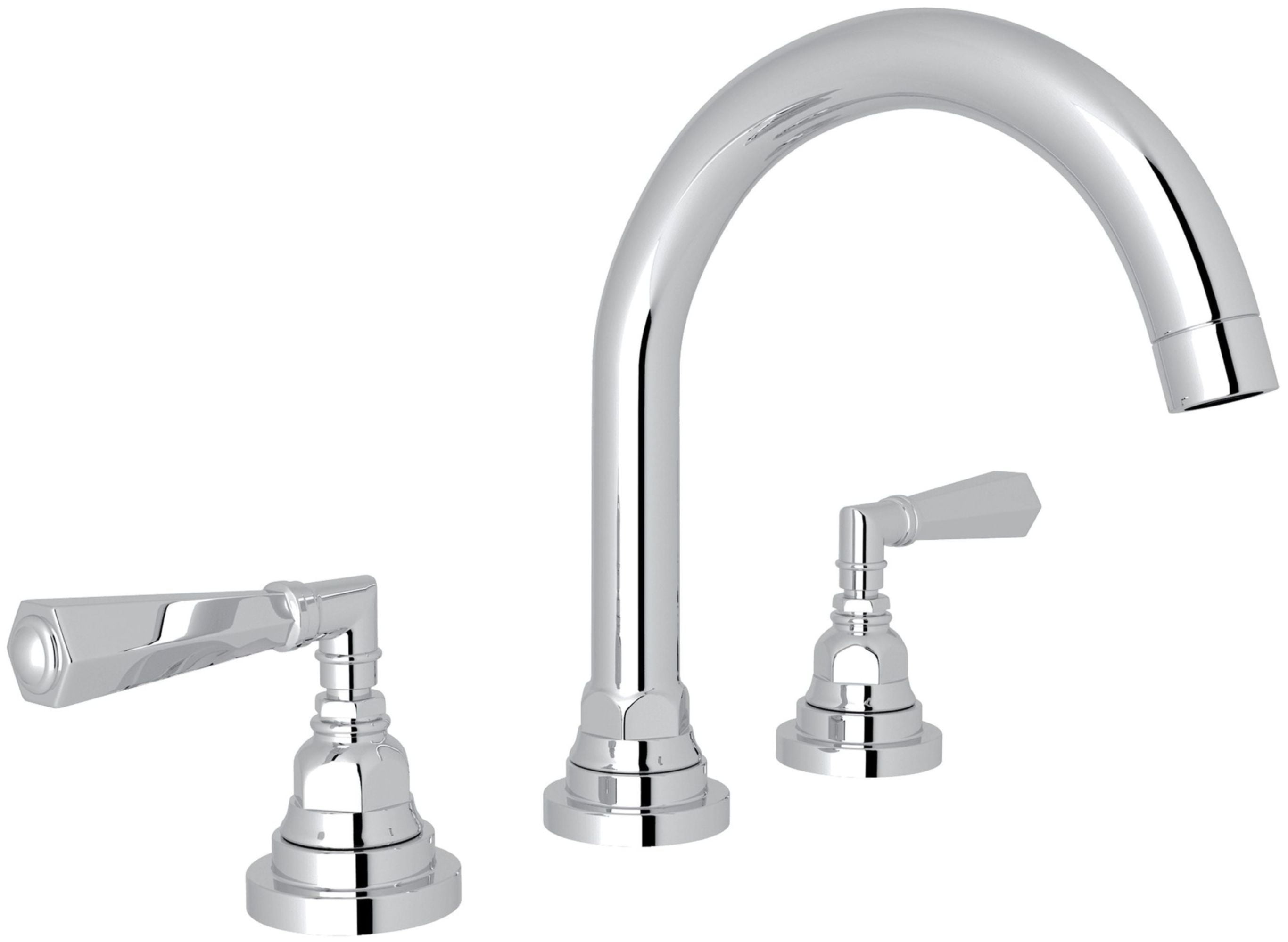 Polished Nickel Widespread Bathroom Faucet with Lever Handles
