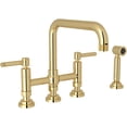 thumbnail image 1 of Rohl A3358ILWSULB-2 Campo 1.5 GPM Widespread Bridge Kitchen Faucet - Unlacquered Brass, 1 of 7