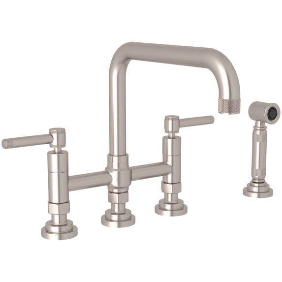 Rohl A3358ilws-2 Campo 1.5 GPM Widespread Bridge Kitchen Faucet - Nickel