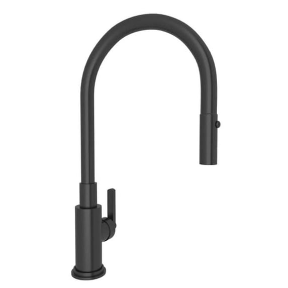 Rohl A3430LMMB-2 Lombardia 1.8 GPM Single Hole Pull Down Kitchen Faucet - Black