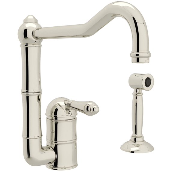 Rohl A3608lmws-2 Acqui 1.5 GPM Single Hole Kitchen Faucet - Nickel