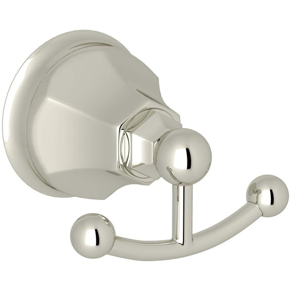 Rohl A6881 Palladian Double Robe Hook in Polished Nickel