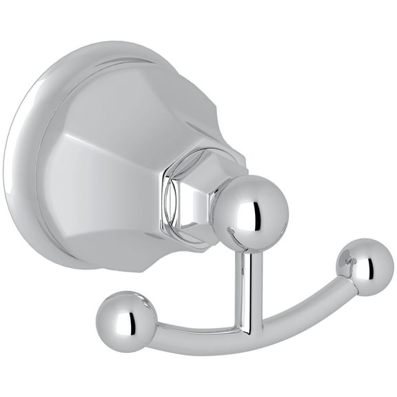 Rohl A6881APC Polished Chrome Palladian Double Hook Robe Hook