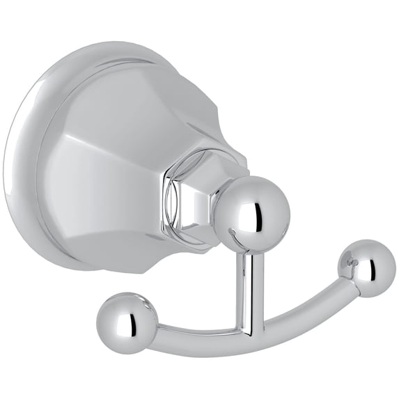 Rohl A6881APC Polished Chrome Palladian Double Hook Robe Hook