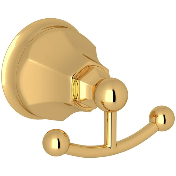 Rohl Palladian Double Robe Hook A6881SUB Satin Unlacquered Brass