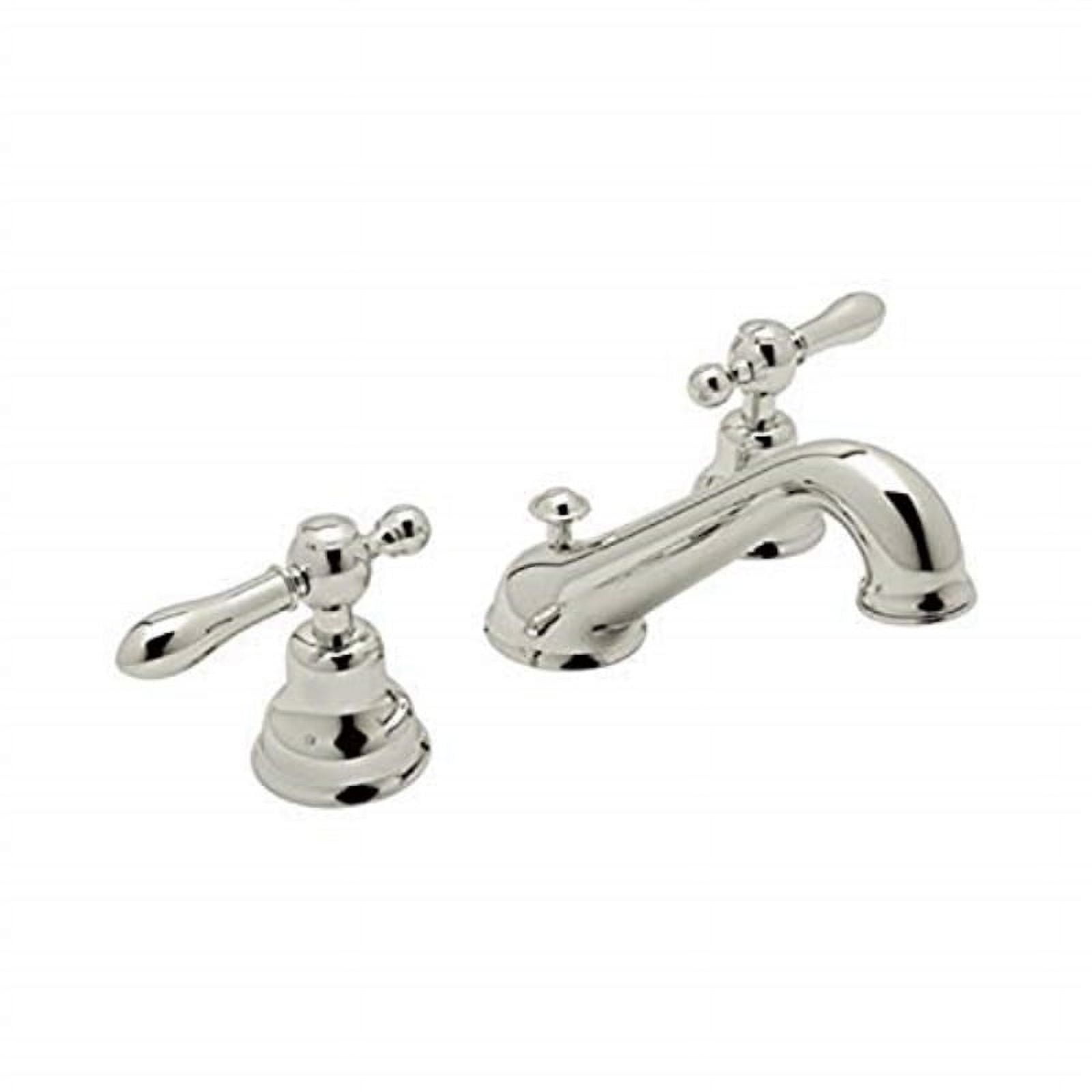 Elegant Polished Nickel 3-Hole Widespread Bathroom Faucet with Porcelain Handles