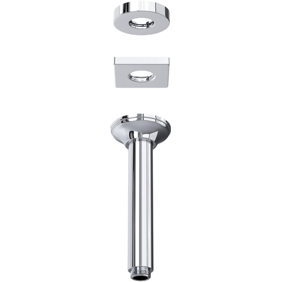 Rohl Ceiling Mounted Shower Arm 6 11/16" Length Brass For Overhead Shower 26Mm Diameter 1/2"M X 1/2"M Npt With Brass Sliding Escutcheon In Polished