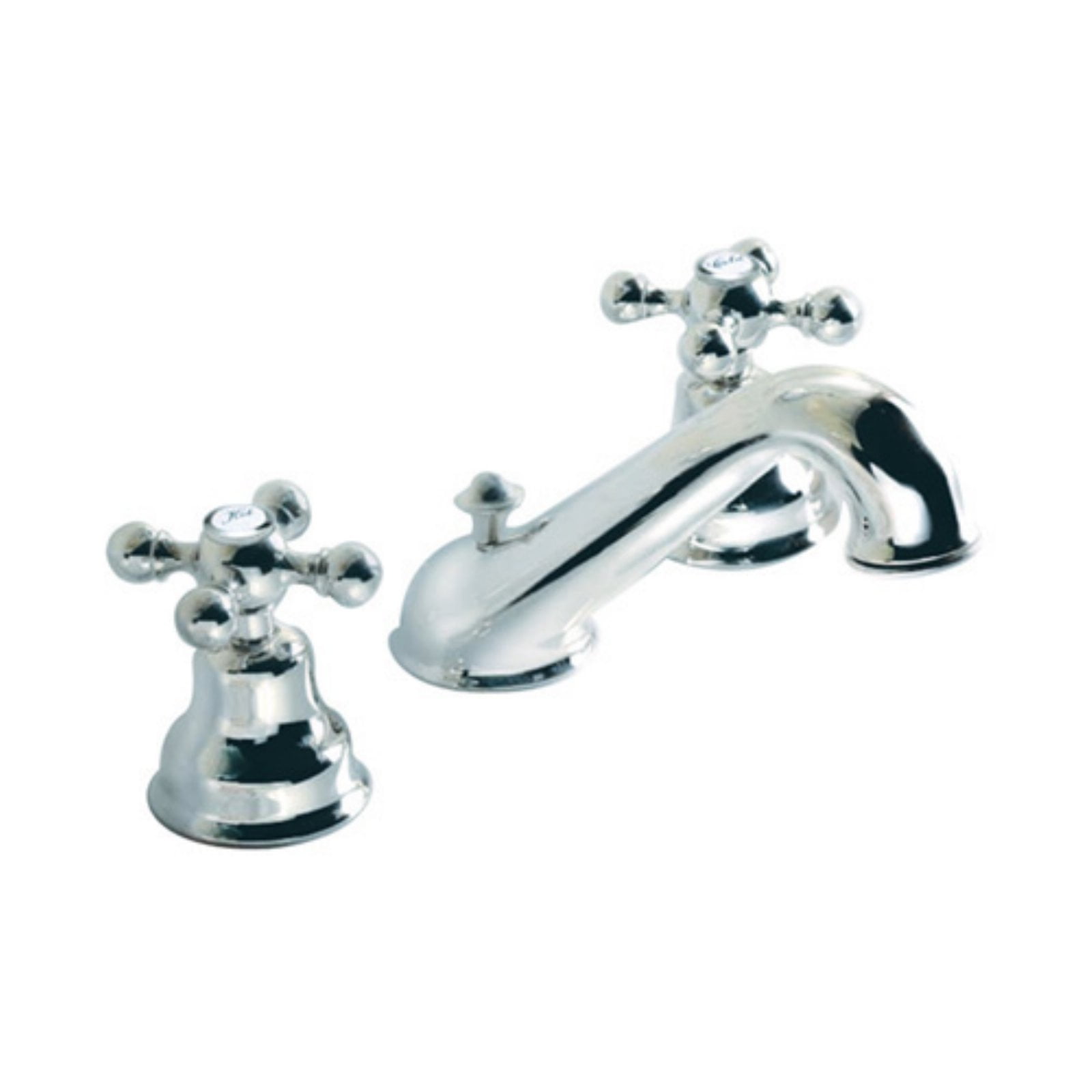 Polished Nickel Widespread Brass Bathroom Faucet with Porcelain Handles