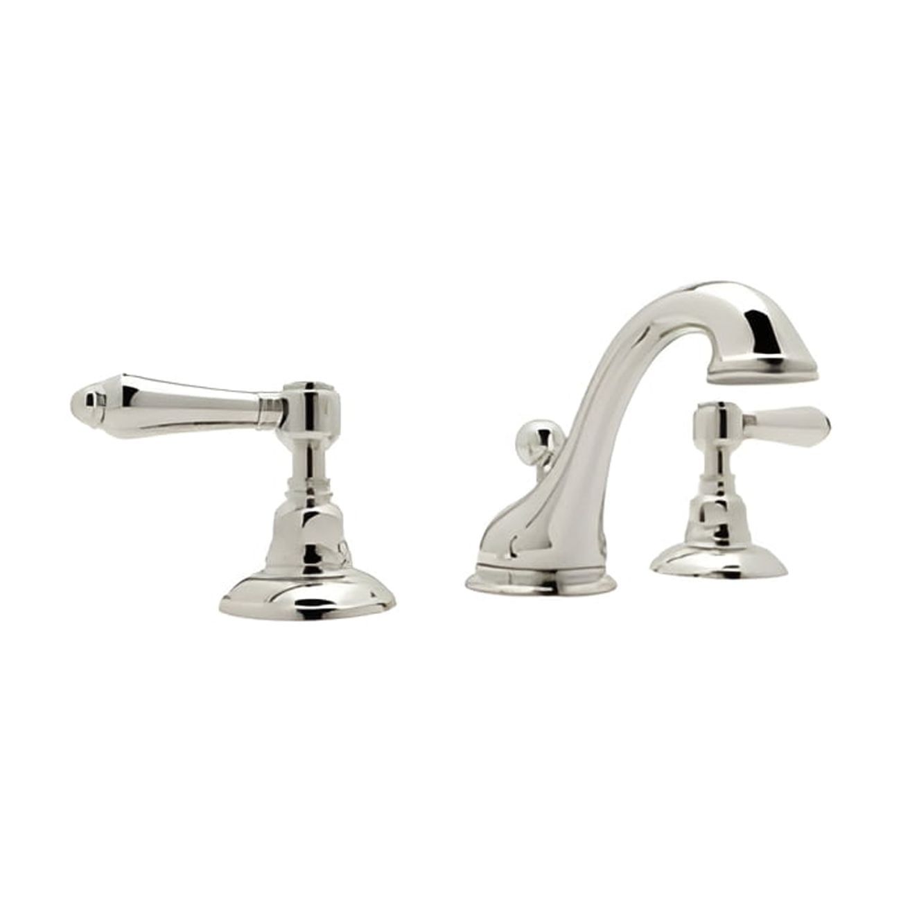Polished Nickel Traditional Widespread Bathroom Faucet with Porcelain Handles