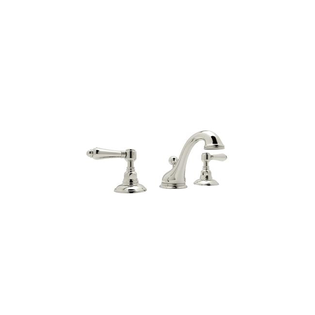 Polished Nickel Traditional Widespread Bathroom Faucet with Porcelain Handles