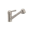 thumbnail image 1 of Rohl 1983 Single Metal Lever Italian Kitchen Faucet In Satin Nickel With Double Check Valve And Pullout Hose, 1 of 2