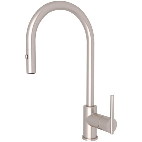 Rohl CY57L-STN-2 Pirellone 1.8 GPM Single Hole Pull Down Kitchen Faucet - Nickel