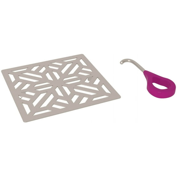 Rohl Decorative Shower Drain Mosaic 5" Decorative Drain Cover In Satin Nickel With Cover