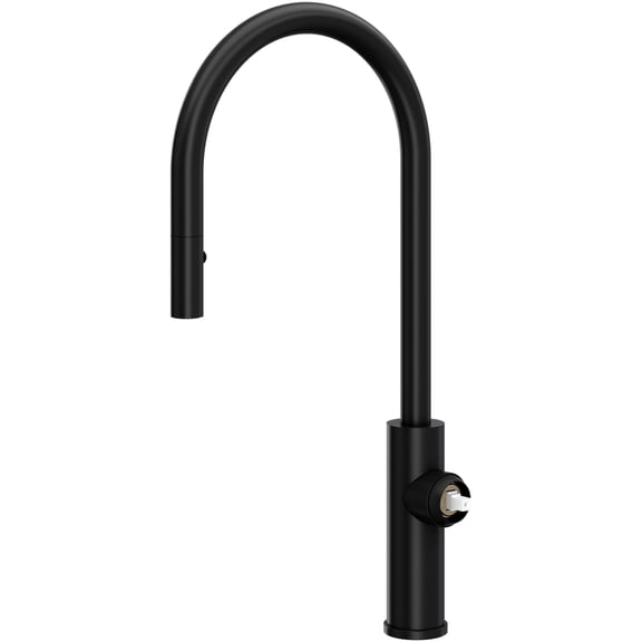 Rohl EC55D1MB Eclissi 1.75 GPM Single Hole Pull Down Kitchen Faucet - Black