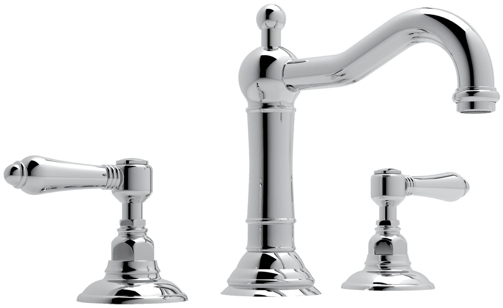 Polished Nickel Widespread Brass Bathroom Faucet with Porcelain Handles