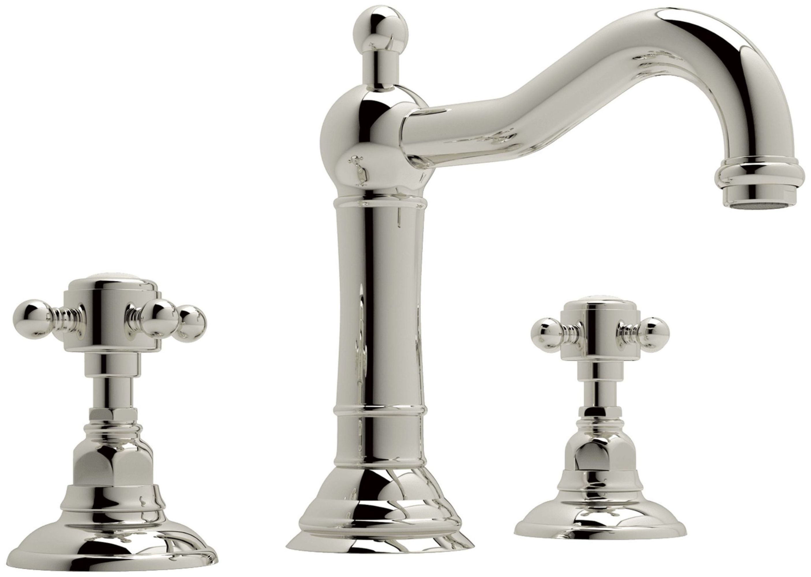 Elegant Classic Polished Nickel Widespread Faucet with Porcelain Handles