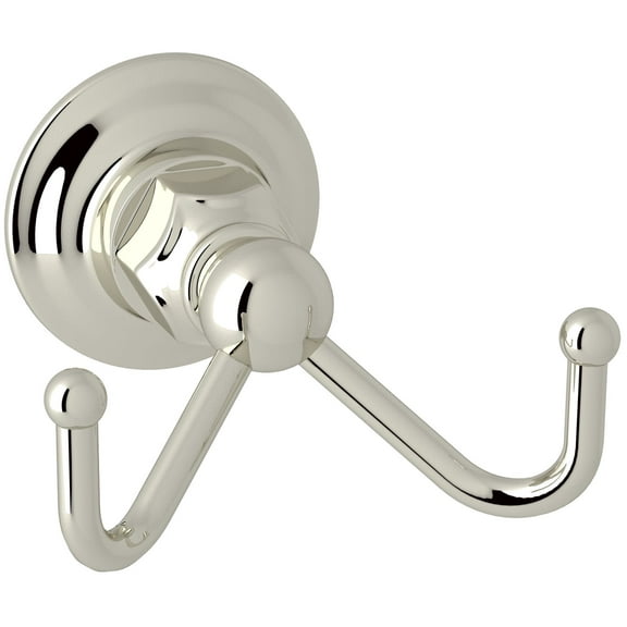Rohl Italian Bath Double Robe Hook In Polished Nickel