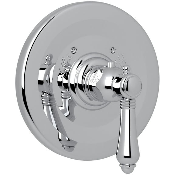 Rohl Italian Bath Trim Only Concealed Thermostatic Valve In Polished Chrome With Metal Lever And Without Volume Control