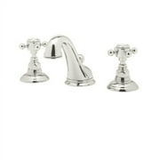 Rohl Italian Bath Viaggio Widespread Lavatory Faucet In Polished Nickel With Cross Handles Pop-Up And "C" Spout