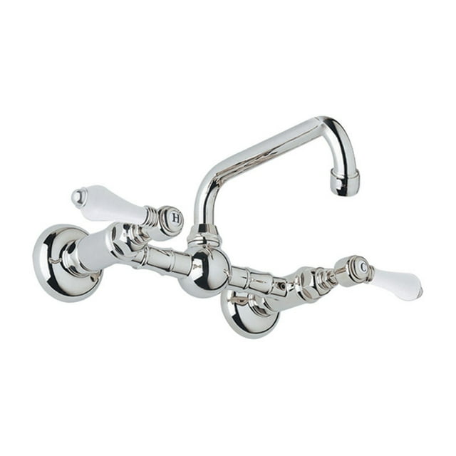 Rohl Italian Bath Vocca Wall Mounted Bridge Lavatory Faucet In Tuscan ...