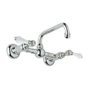 Rohl Italian Bath Vocca Wall Mounted Bridge Lavatory Faucet In Tuscan Brass With Cross Handles And High Swinging Spout