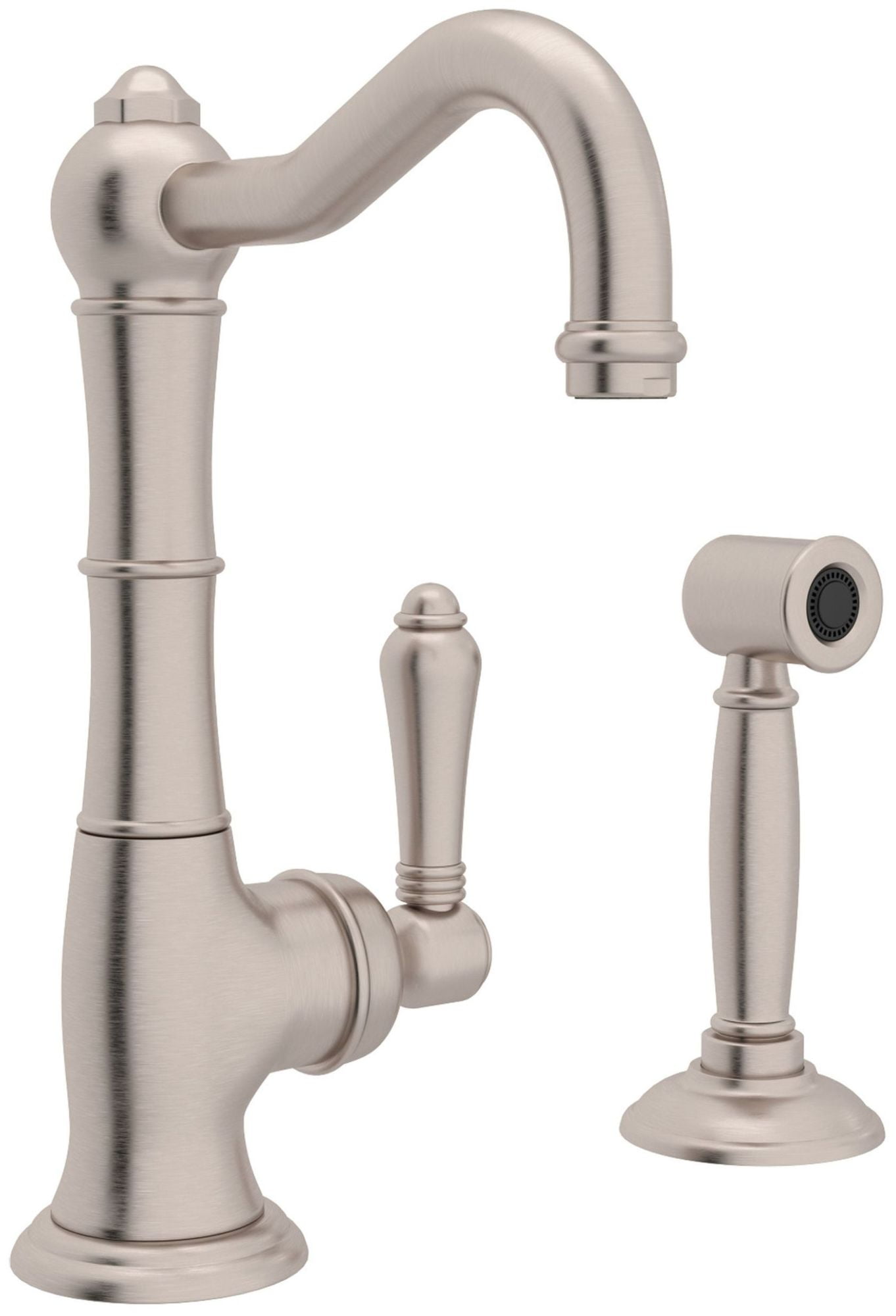 Rohl Italian Kitchen Cinquanta Single Hole Faucet In Satin Nickel With ...