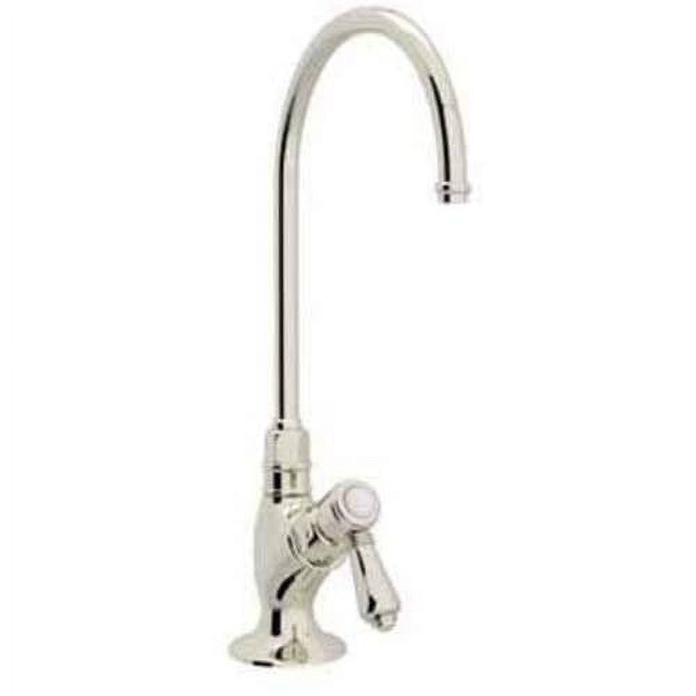 Polished Nickel Brass Traditional Kitchen Faucet with Porcelain Handle