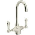 thumbnail image 1 of Rohl Italian Kitchen San Julio Single Hole Dual Handle Bar/Food Prep Mixer Faucet In Polished Nickel With 5" Reach 11 3/4" High Swivel "C" Spout And Metal Lever, 1 of 4