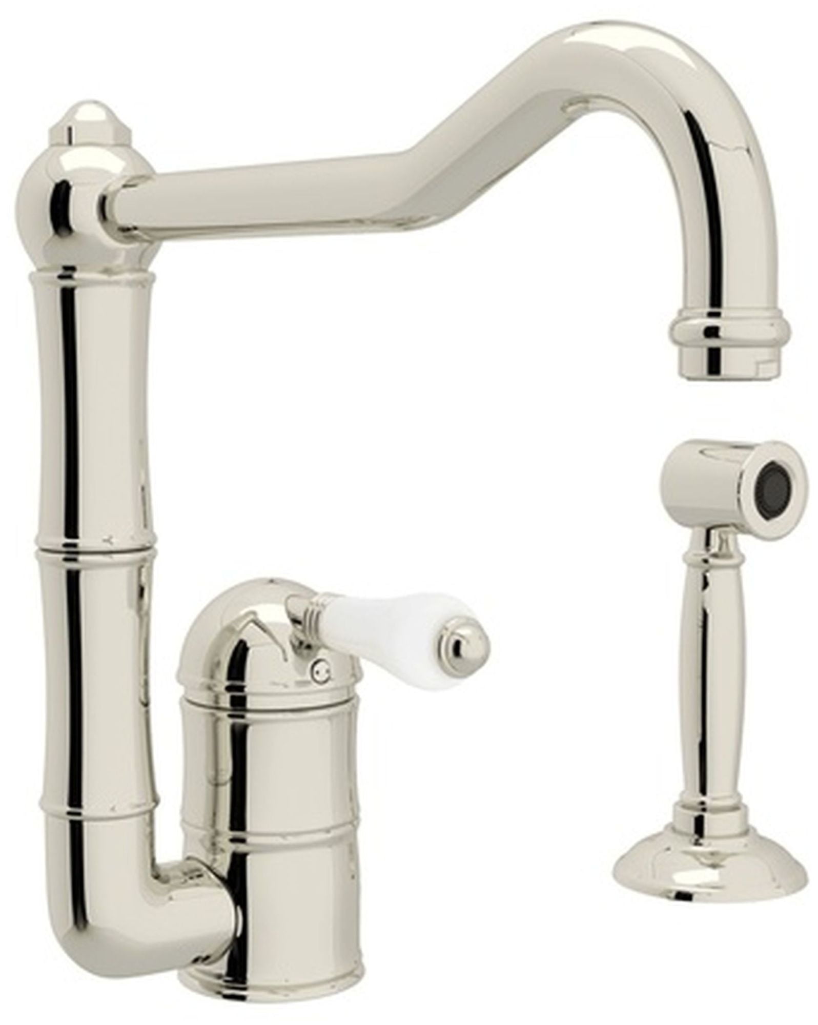 Rohl Acqui Classic 10'' Polished Nickel Single Handle Kitchen Faucet