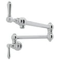 thumbnail image 1 of Rohl Italian Kitchen Wall Mounted Swing Arm Fold Away Pot Filler In Polished Chrome With Dual Shut Offs Metal Lever Handles 24 43/64" Total Extension, 1 of 4