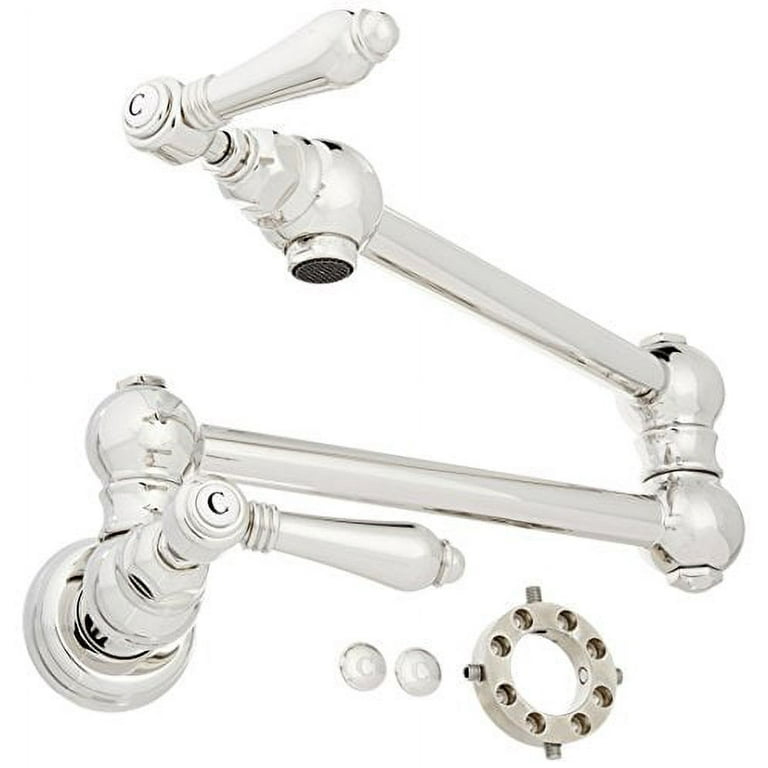 Rohl Italian Kitchen Satin Nickel 1-Handle Wall-Mount Pot Filler Handle Kitchen Faucet Rohl Italian Kitchen Satin Nickel 1-Handle Wall-Mount Pot Filler Handle Kitchen Faucet