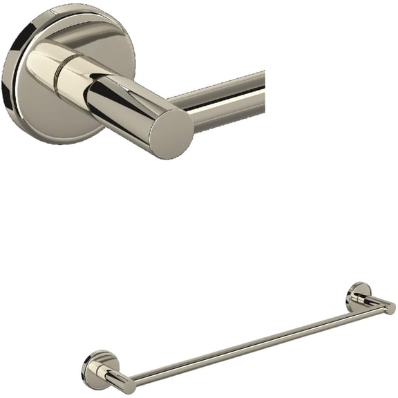 Rohl LO1-18PN 18 in. Lombardia & Avanti Bathroom Single Towel Bar in Polished Nickel