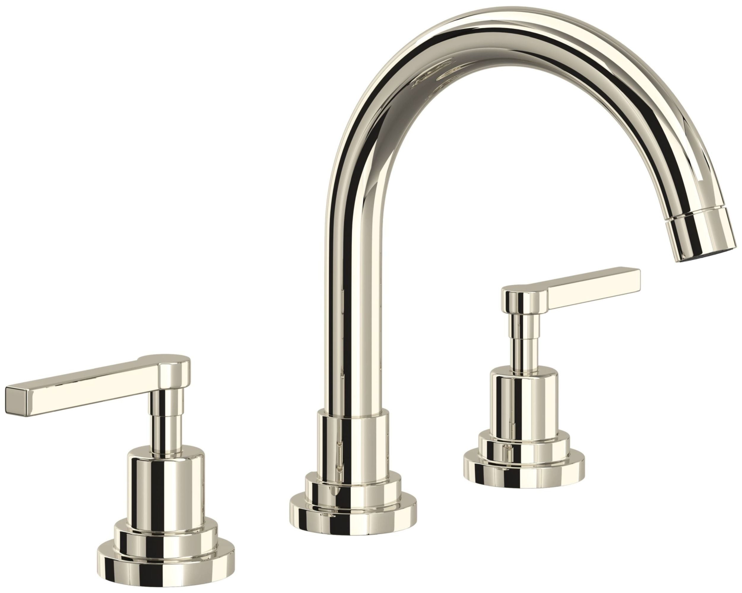 Polished Nickel Brass Widespread Bathroom Faucet with Crystal Handles