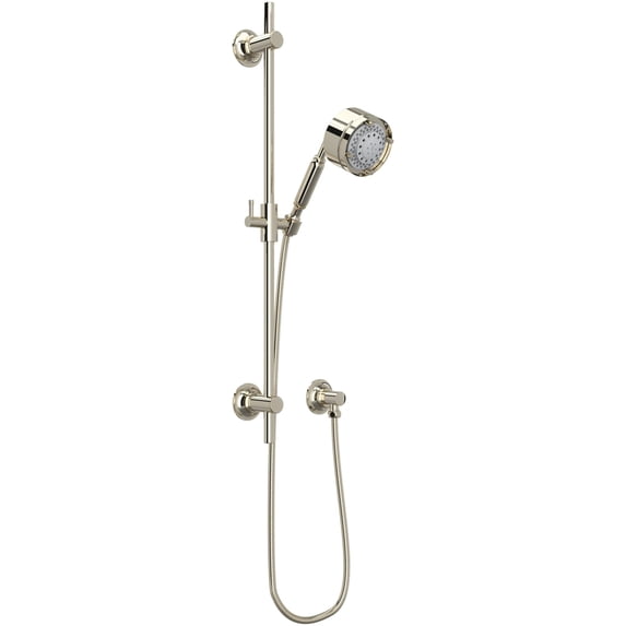 Rohl Michael Berman Graceline Shower Slide Rail Set With Handshower In Polished Nickel