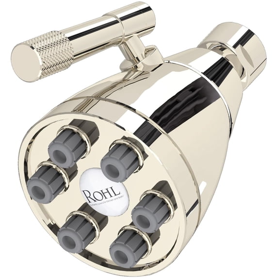 Rohl Michael Berman Graceline Showerhead 6 Jet With Adjustable Spray 1/2"F Inlet Swivel Connection In Polished Nickel