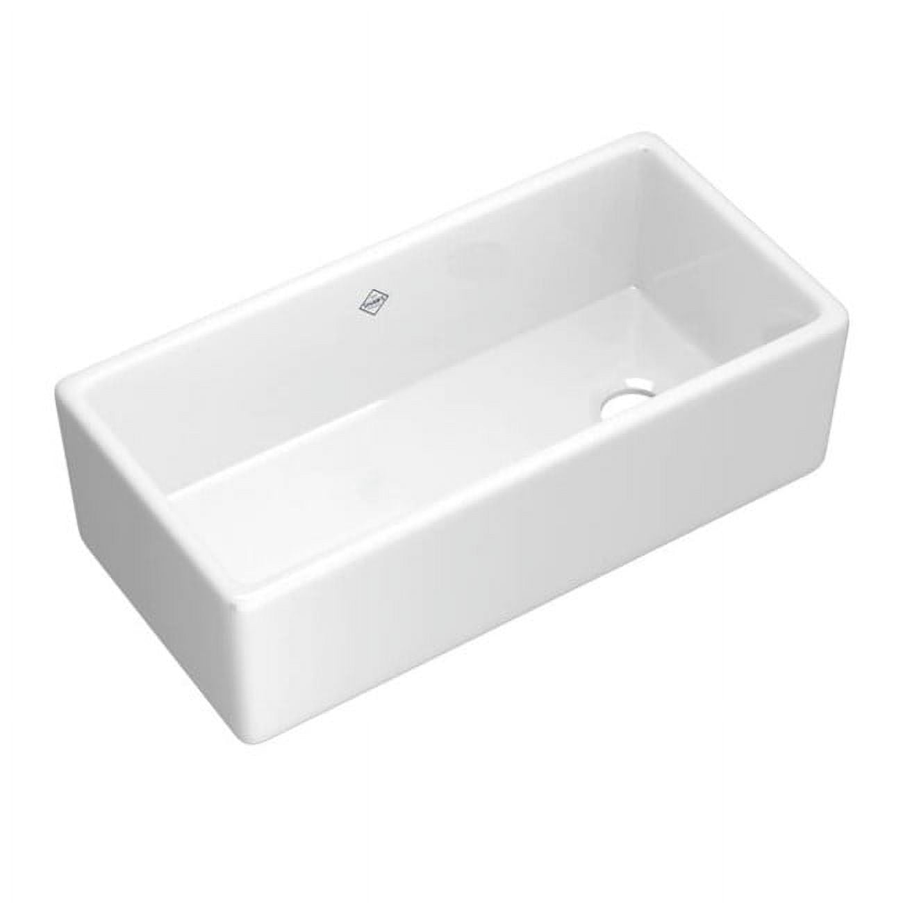 Shaker 36" White Fireclay Single Bowl Farmhouse Sink