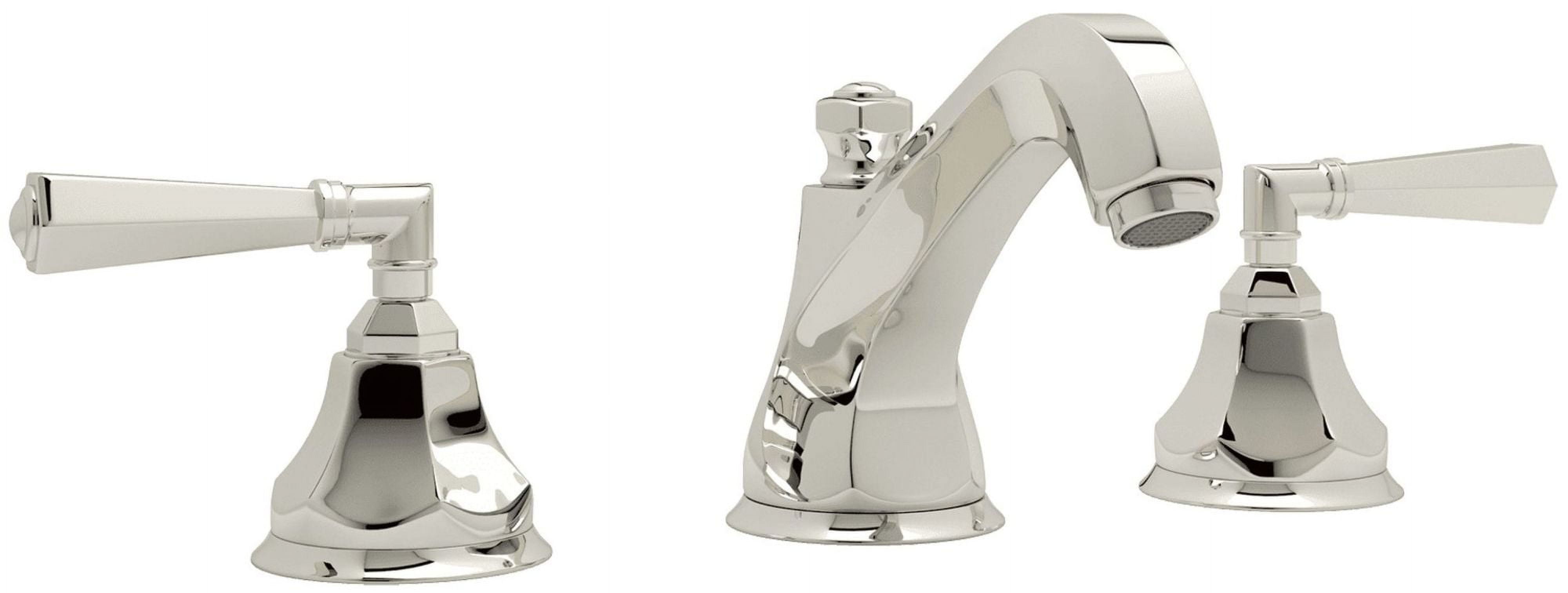 Elegant Polished Nickel 3-Hole Widespread Lavatory Faucet with Crystal Handles