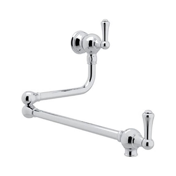 Rohl  Perrin and Rowe Wall-Mounted Pot Filler Chrome Chrome Finish