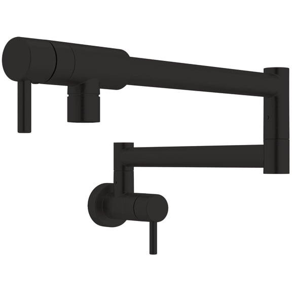 Rohl Ql66l-2 Modern 1.5 GPM Wall Mounted Single Hole Pot Filler - Black