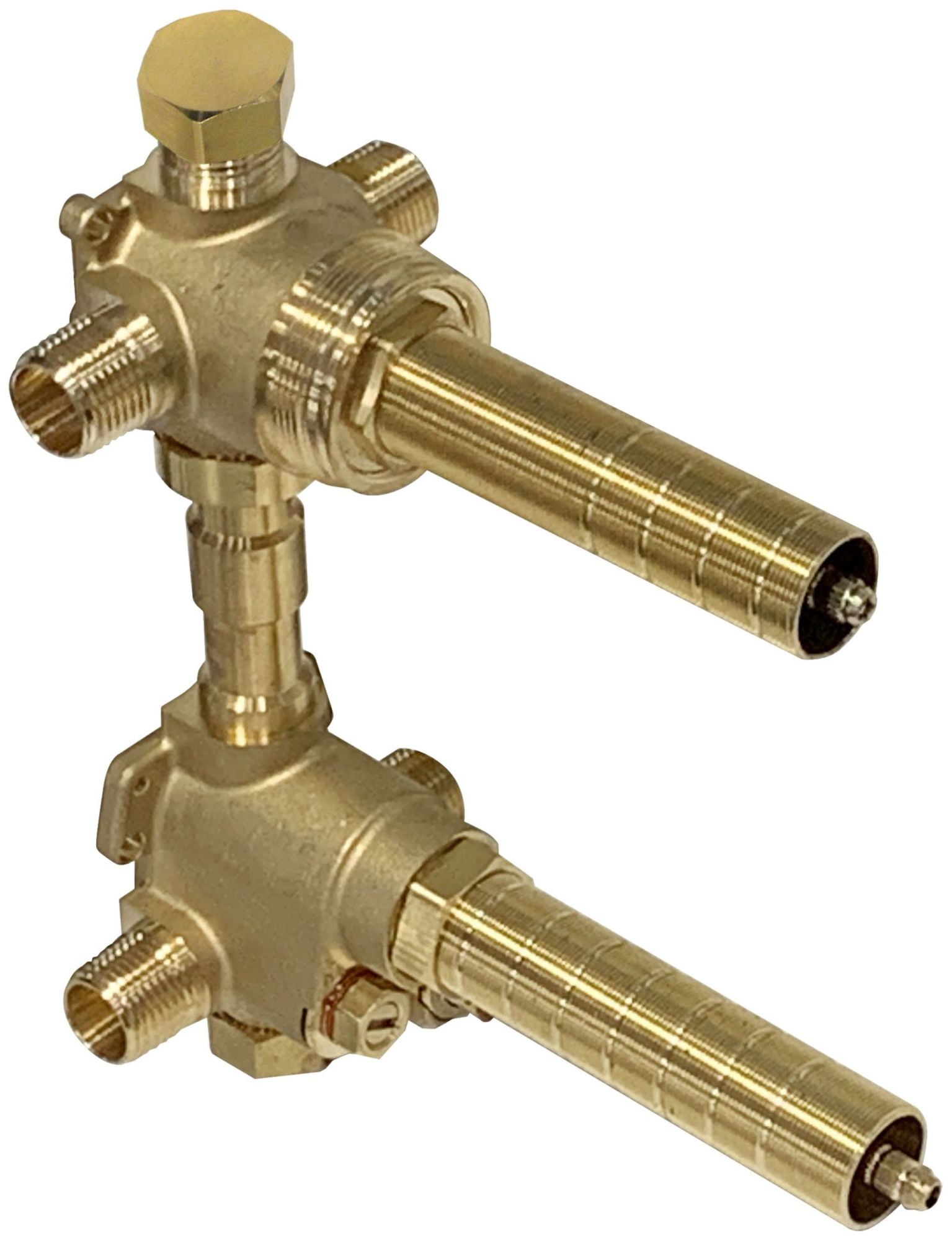 Sleek Multicolor Brass Wall Mount Thermostatic Shower Valve with Dual Handles
