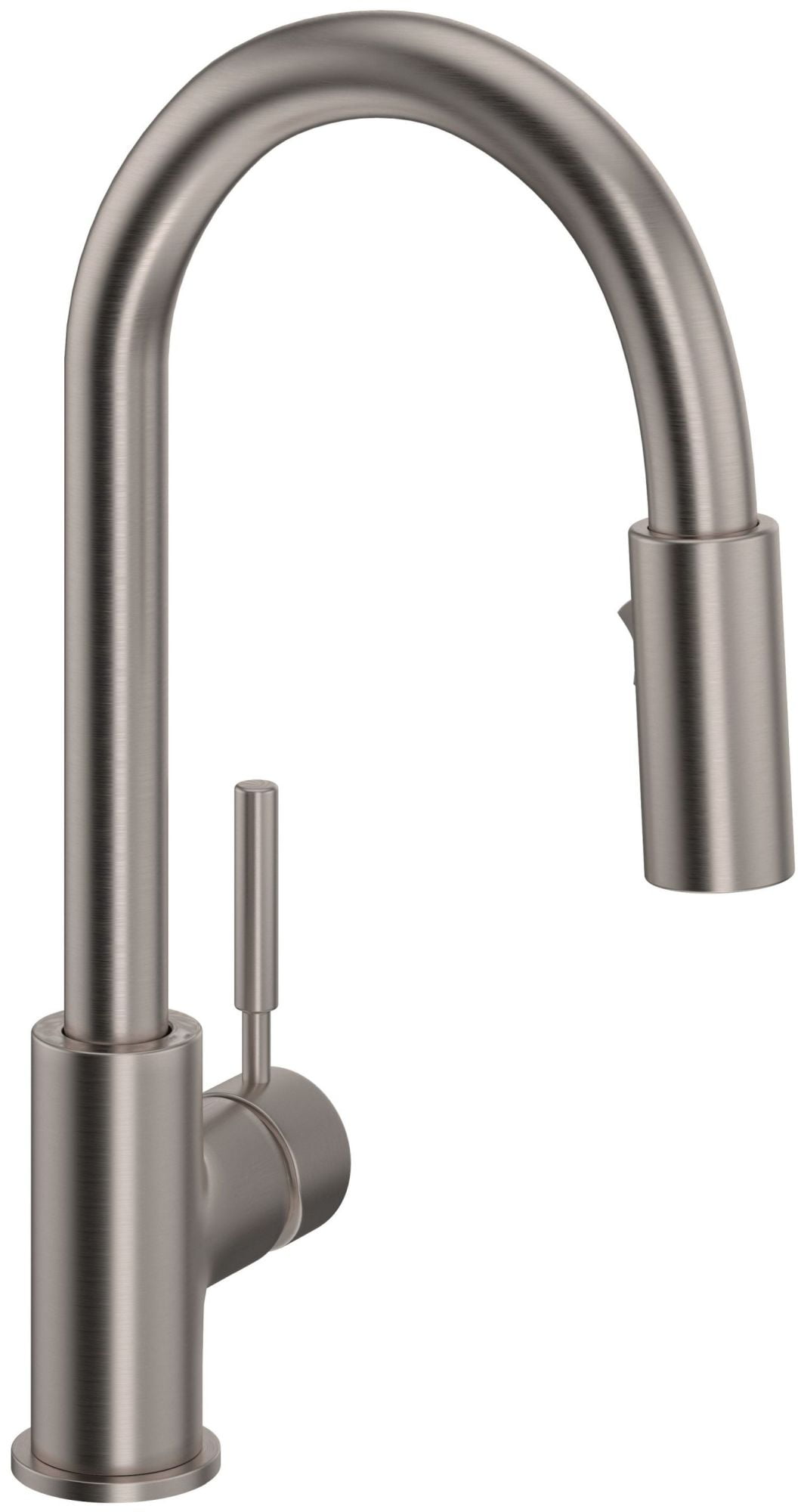 Sleek 15" Polished Nickel Pull-Down Bar Prep Faucet