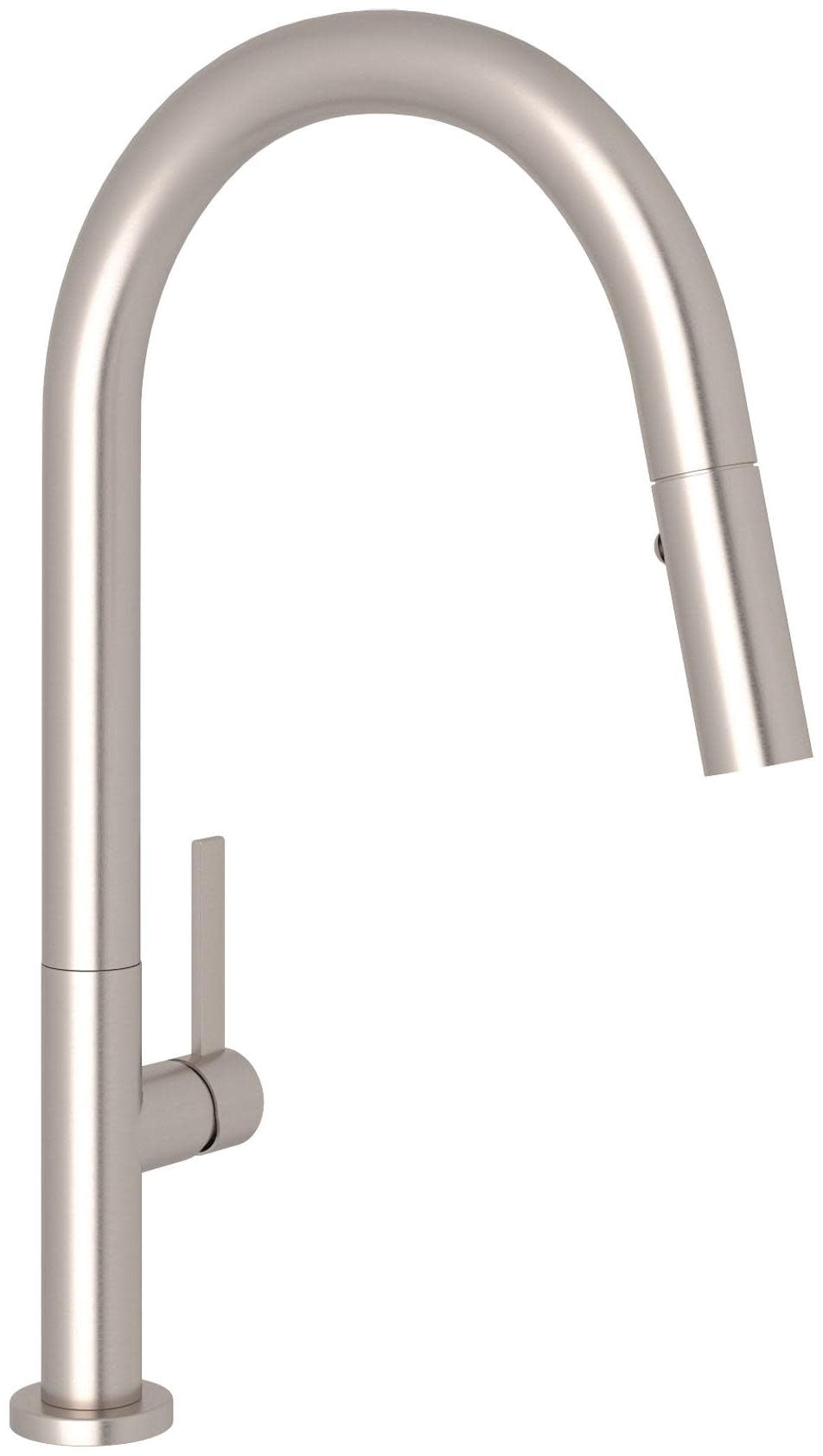 Rohl R7581LMSTN-2 Lux 1.8 GPM Single Hole Pull Down Kitchen Faucet - Nickel
