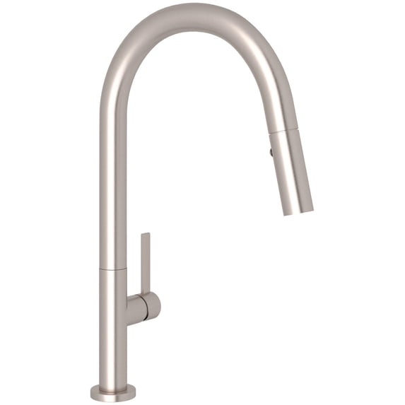 Rohl R7581LMSTN-2 Lux 1.8 GPM Single Hole Pull Down Kitchen Faucet - Nickel